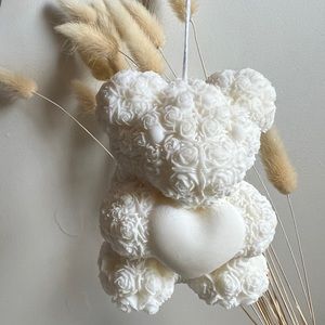 Soy candle teddy bear - unscented